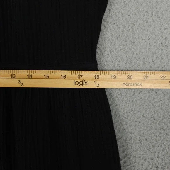 Chicos Dress Womens 2 US 12 Black Gauze Tiered Midi Puff Sleeve Casual Coastal - Picture 6 of 10